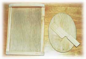 木の包丁とまな板